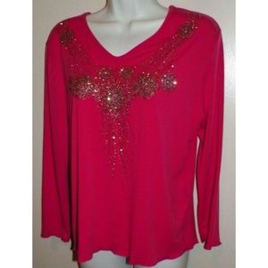 Women's PS Petite S Glitter Pink Soft Stretch Top
